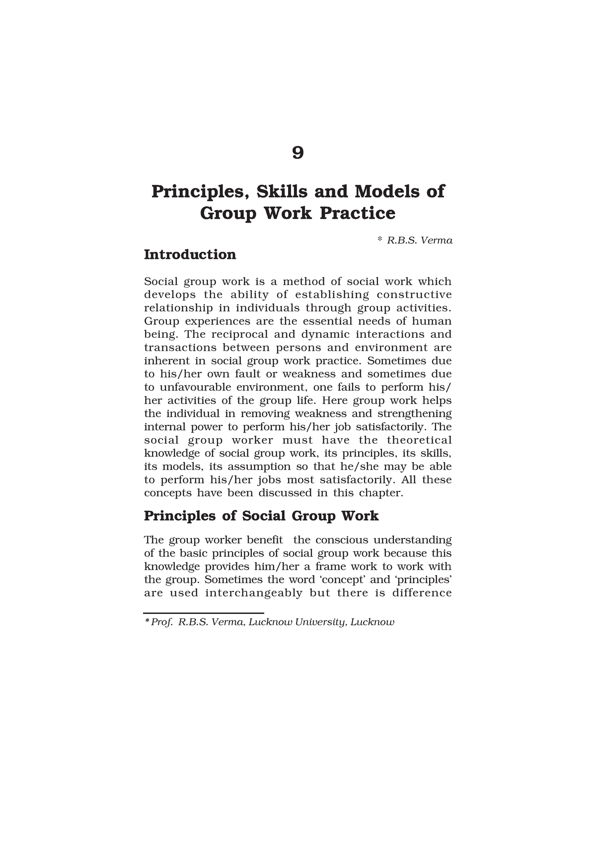 Models Of Group Work