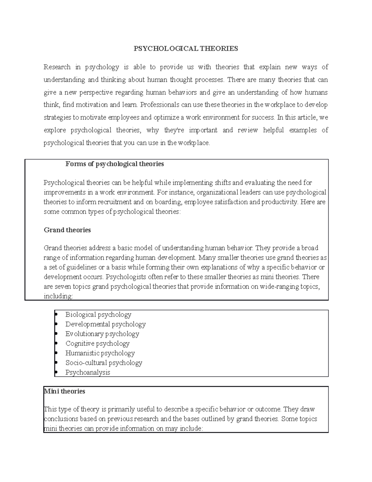 Psychological Theories PSYCHOLOGICAL THEORIES Research in psychology