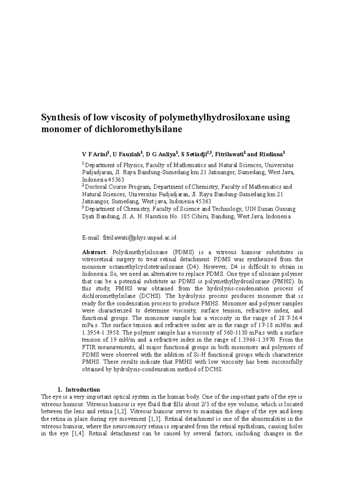 Untitle Article - 69449427 - Synthesis of low viscosity of ...