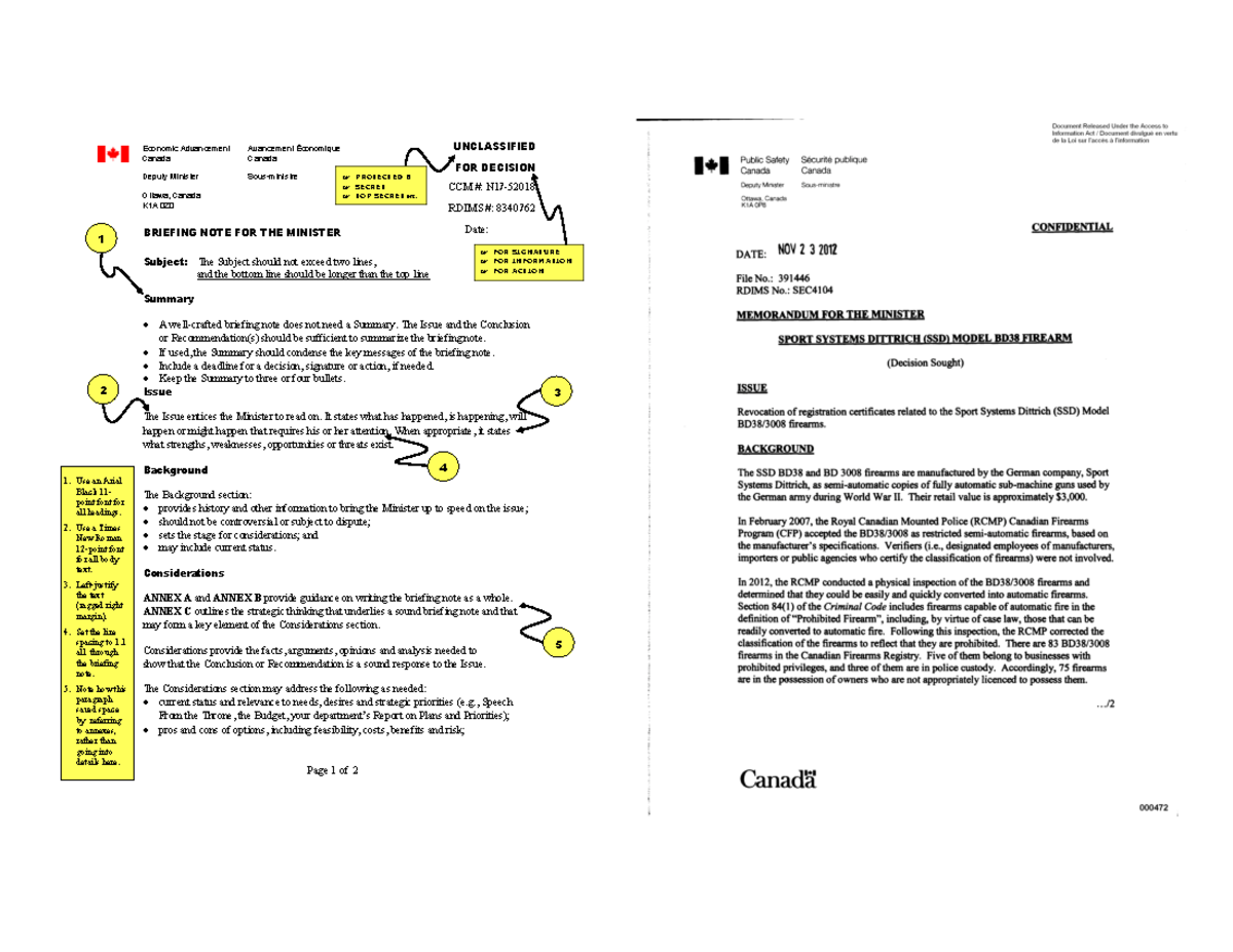 Briefing Note Examples Go C Go BCcomparison - ####### Economic ...
