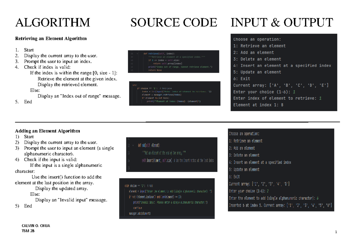 CASE Study - Lectures - ALGORITHM Retrieving an Element Algorithm 1 ...