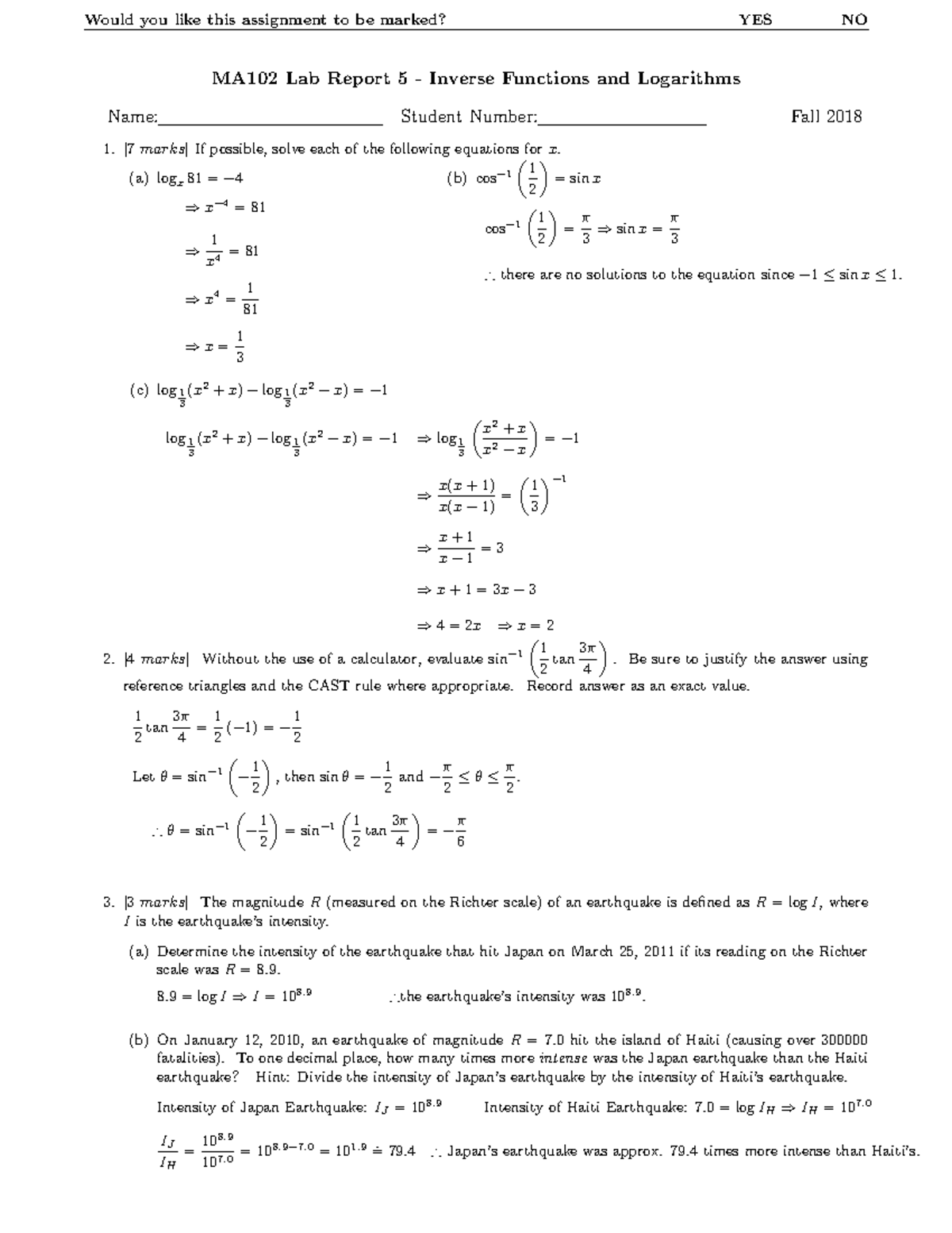 102lab5solns F 18 - Ma102 Lab - MA102 - WLU - Studocu