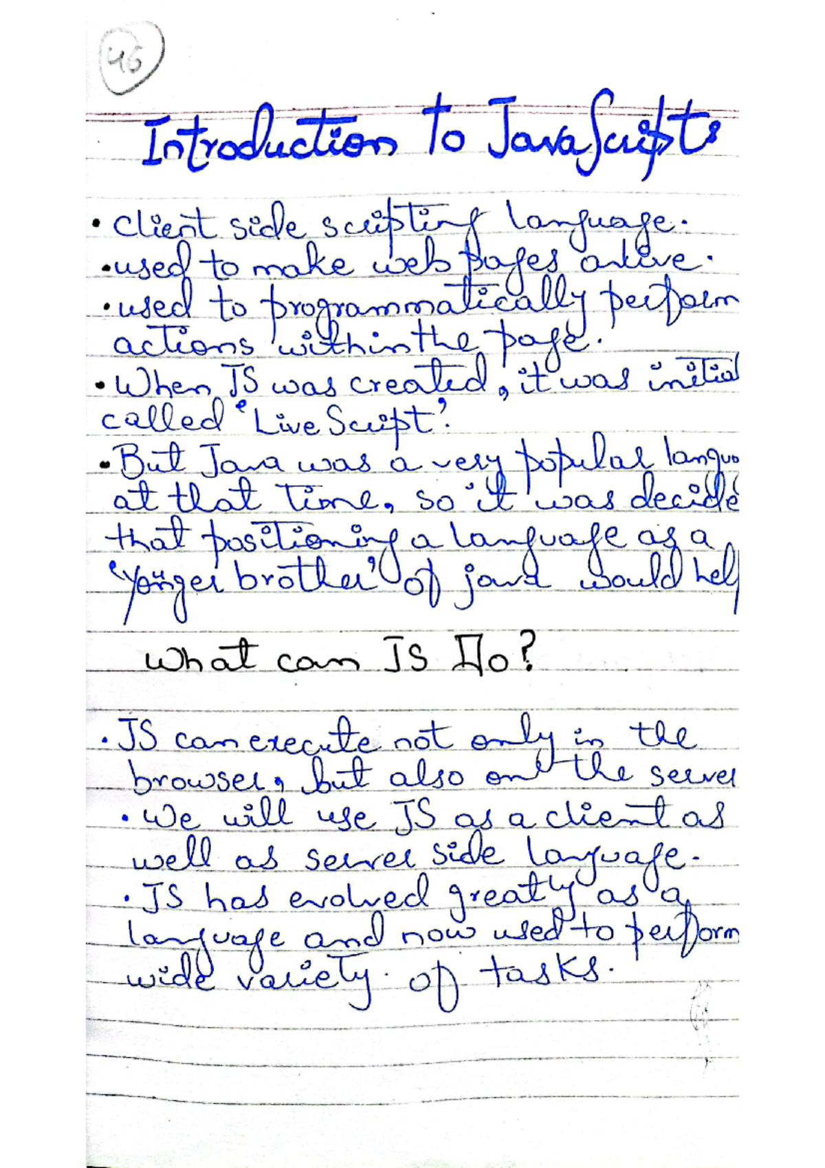 Javascript Handwritten Notes - BE Computer Science - Studocu