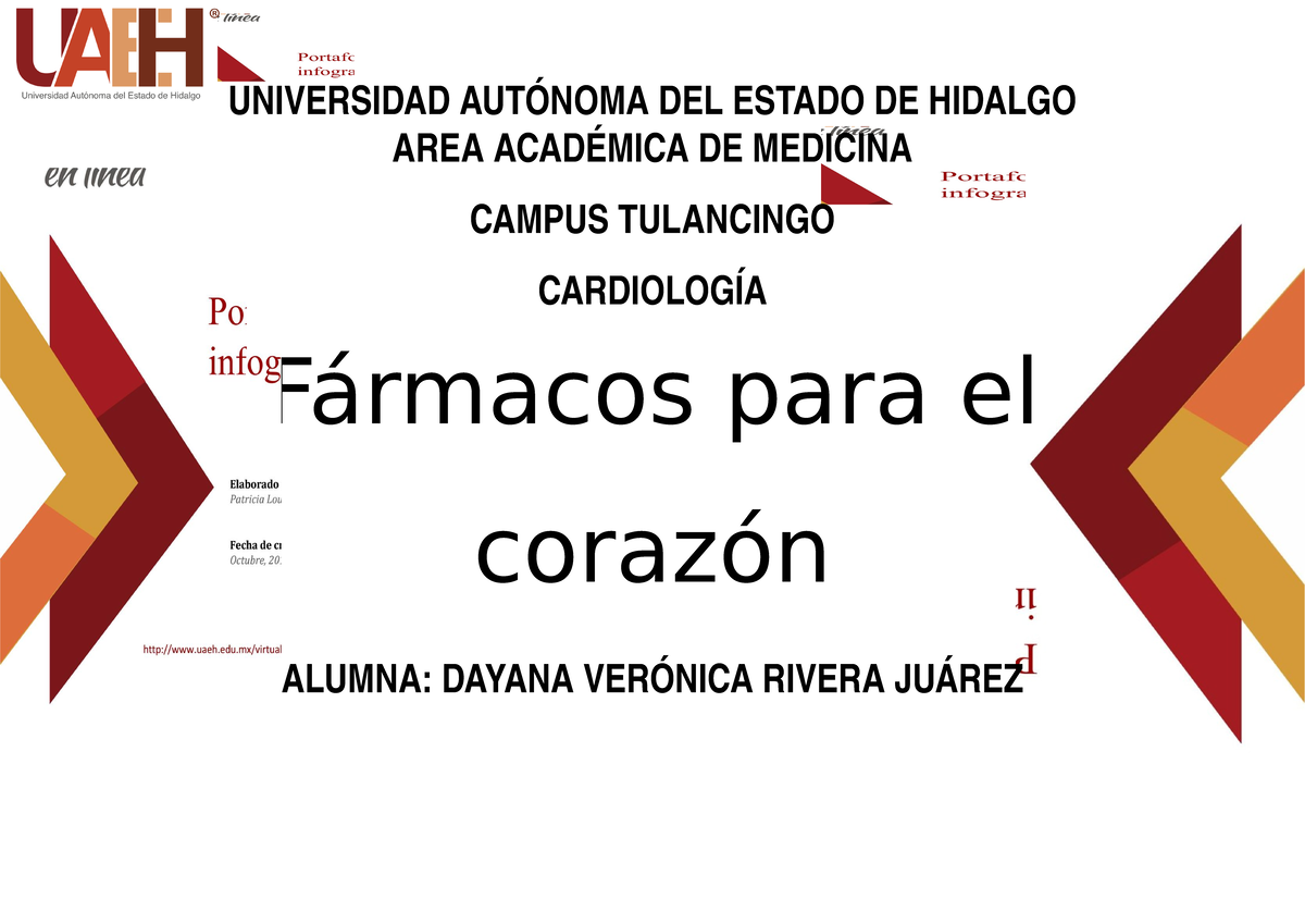 Farmacos Para El Corazon - UNIVERSIDAD AUTÓNOMA DEL ESTADO DE HIDALGO ...