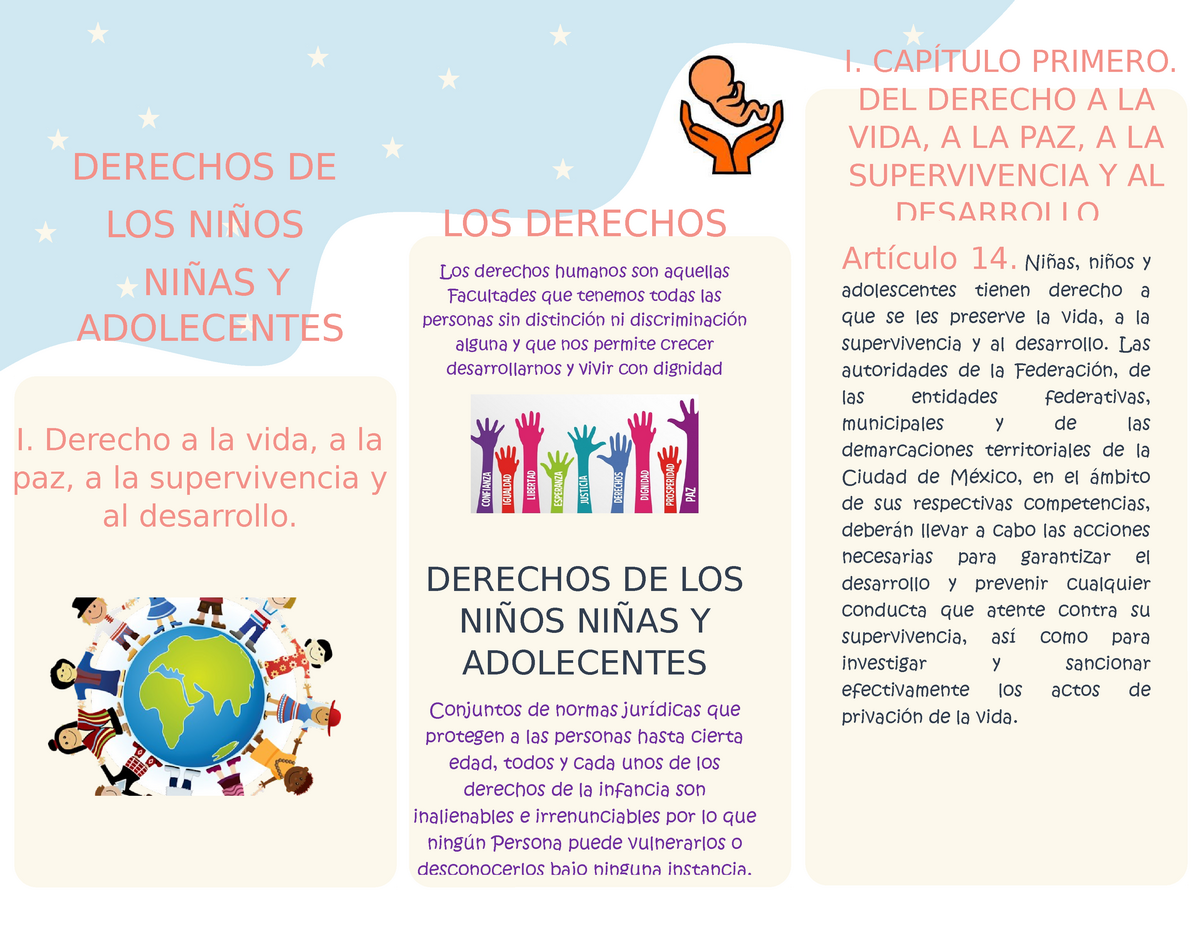 Plantilla 4 Aledigitaal Triptico Derechos De Los NiÑos NiÑas Y Adolecentes Los Derechos Los 1299