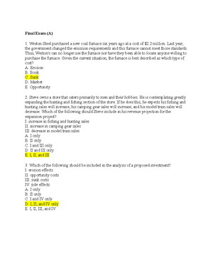 TVM Problems Guide - TVM Problems (1) (Solving For I Of An Annuity) You ...