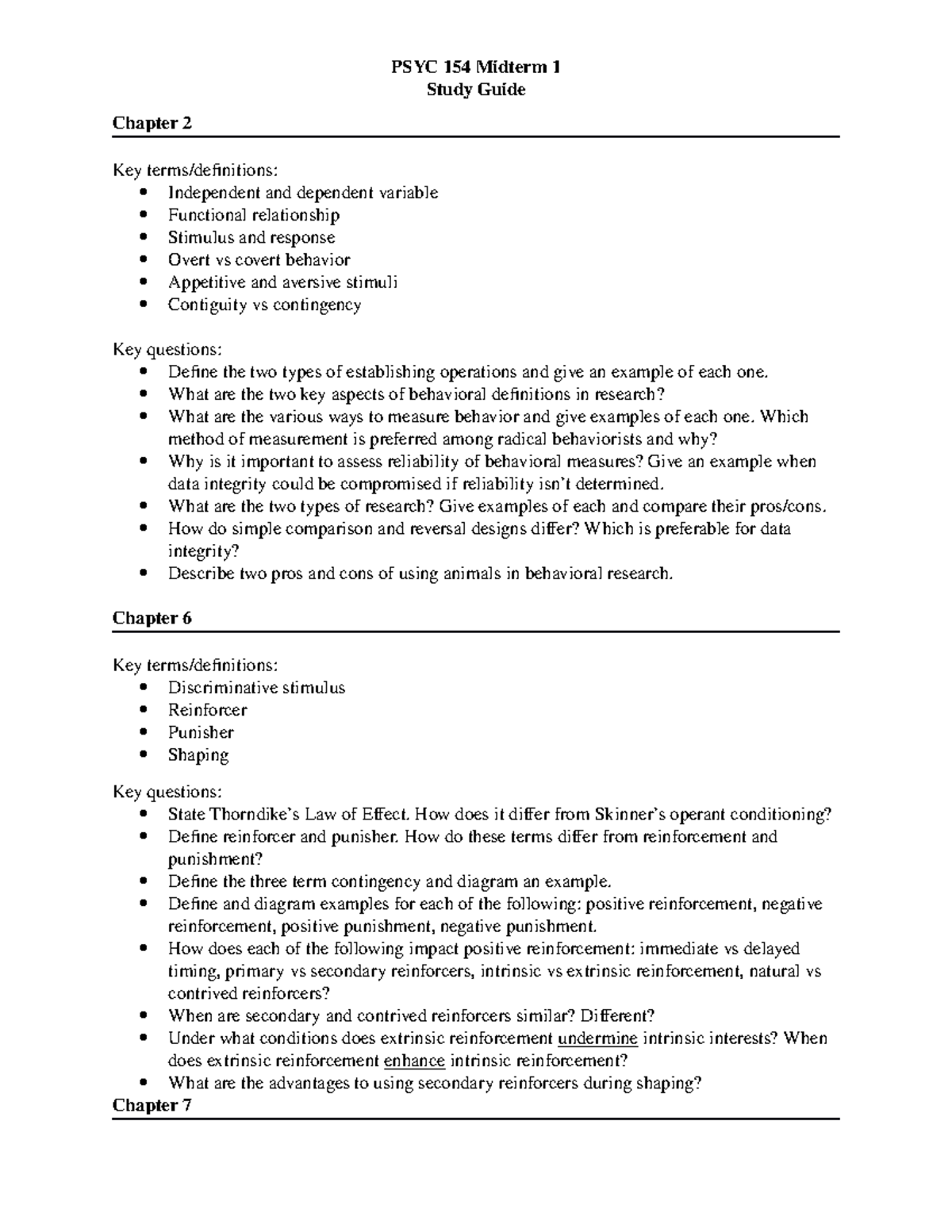 PSYC 154 Midterm 1 Study Guide - Study Guide Chapter 2 Key terms ...