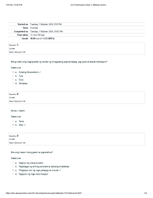 Performance+TASK+1 - wfawfawfwa - Question 1 Not yet answered Marked ...