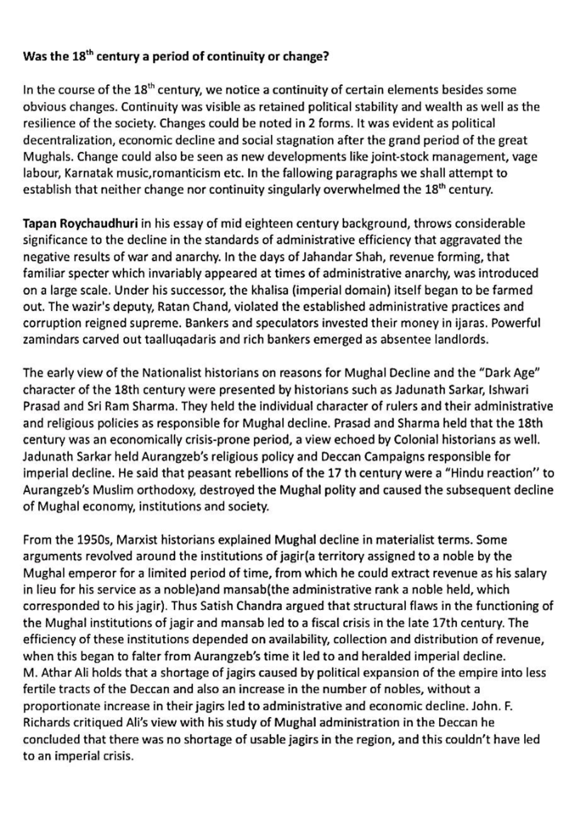 Continuing debate HOI 6 - Was the 18th century a period of continuity ...