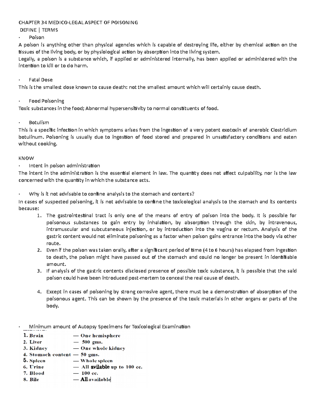 Chapter 34 Medico Legal Aspect Of Poisoning CHAPTER 34 MEDICO LEGAL