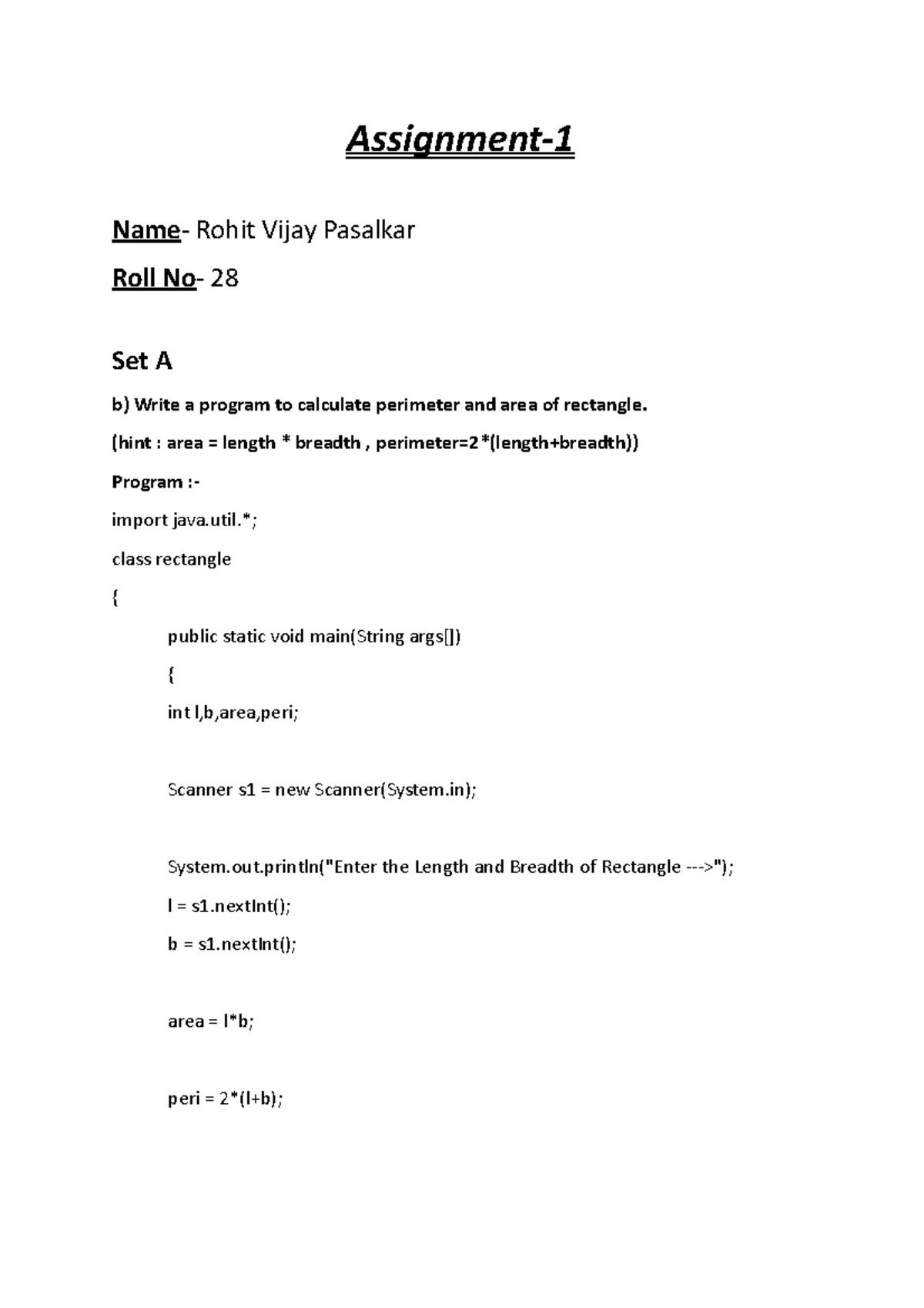 tybcs java assignment 3