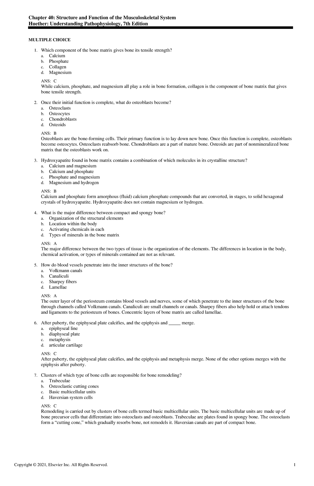 Exam View - Chapter 40 - practice questions - Chapter 40: Structure and ...