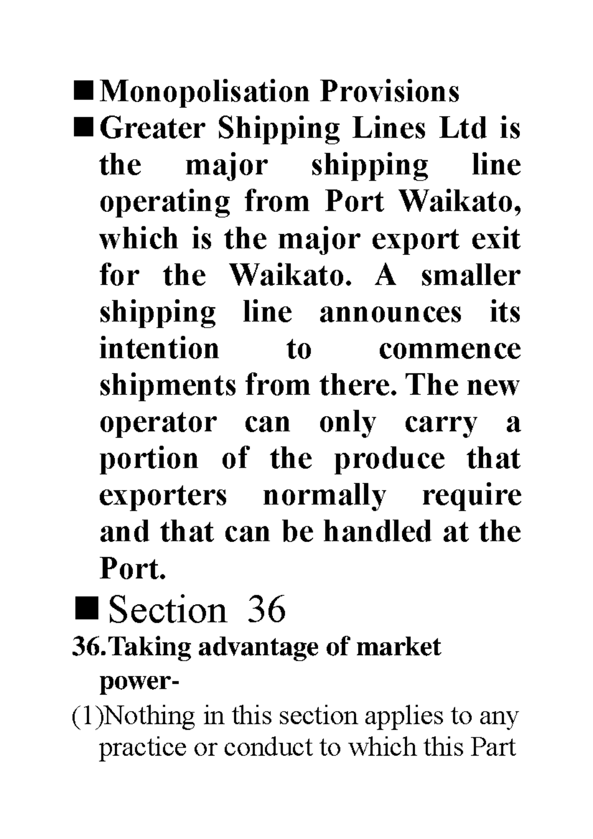 Monopolisation-Provisions - Monopolisation Provisions Greater Shipping ...