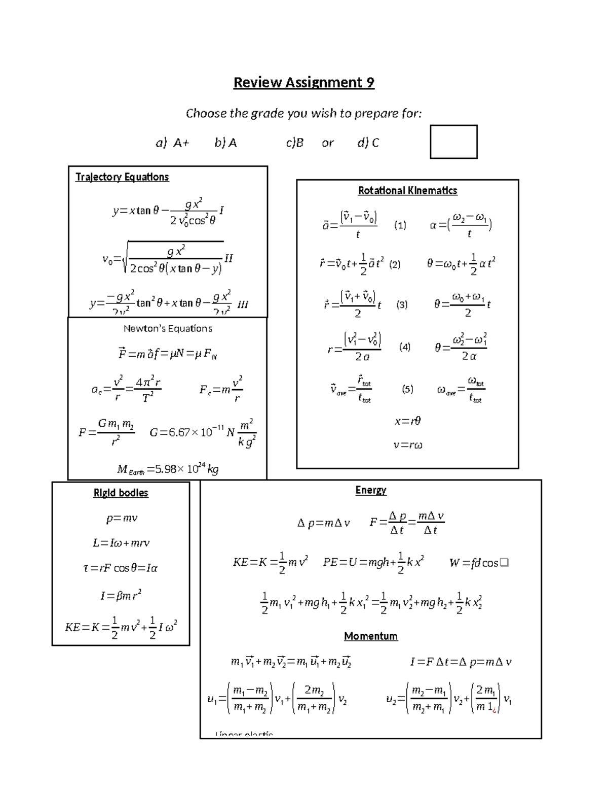 Assignment+9 - Find the center of mass of three point masses arranged ...