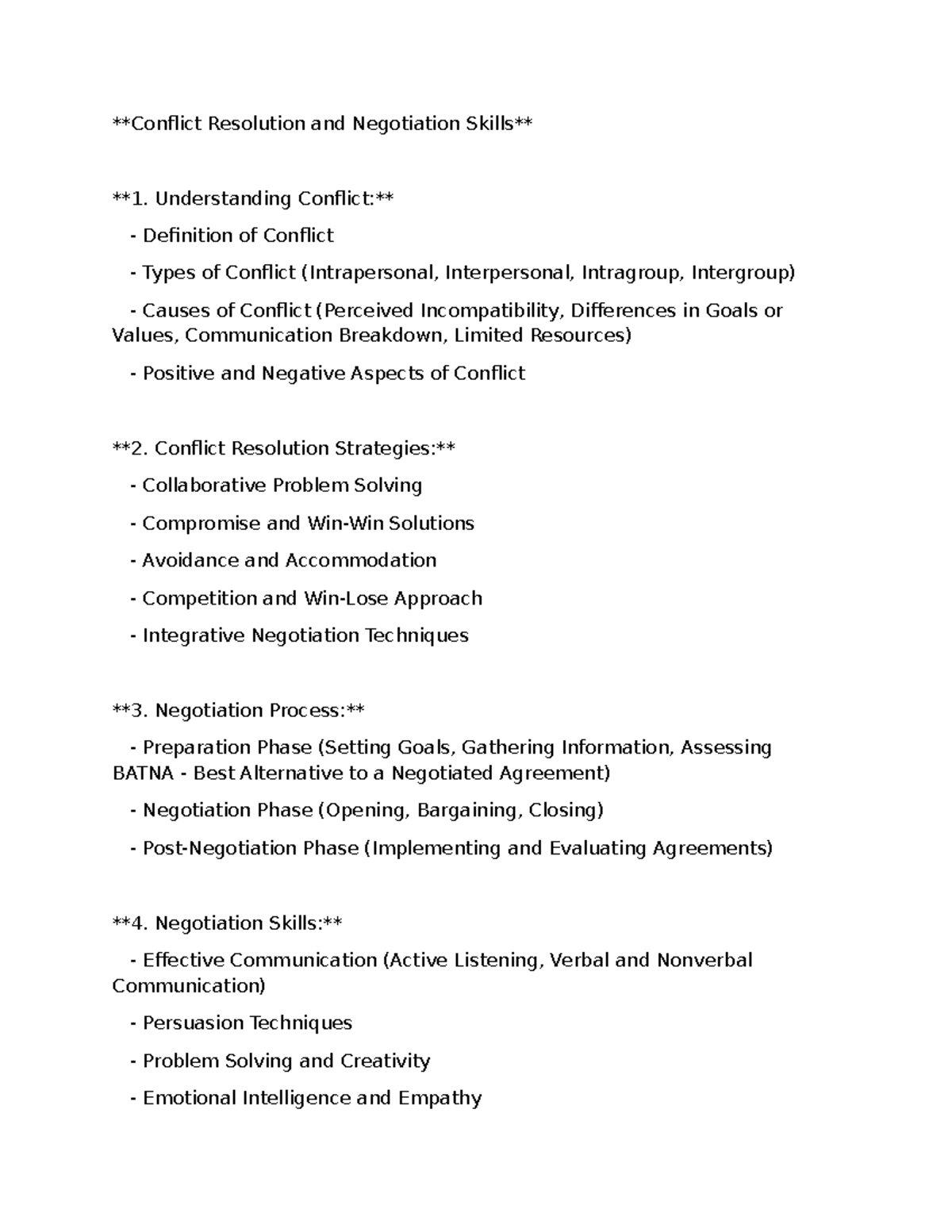 Conflict Resolution and Negotiation Skills - Understanding Conflict ...