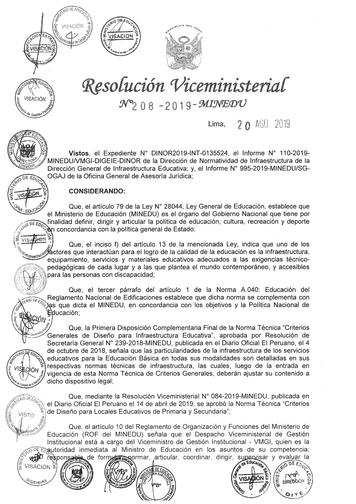 Resolución Viceministerial 208 2019 Minedu - Arquitectura Bioclimática ...