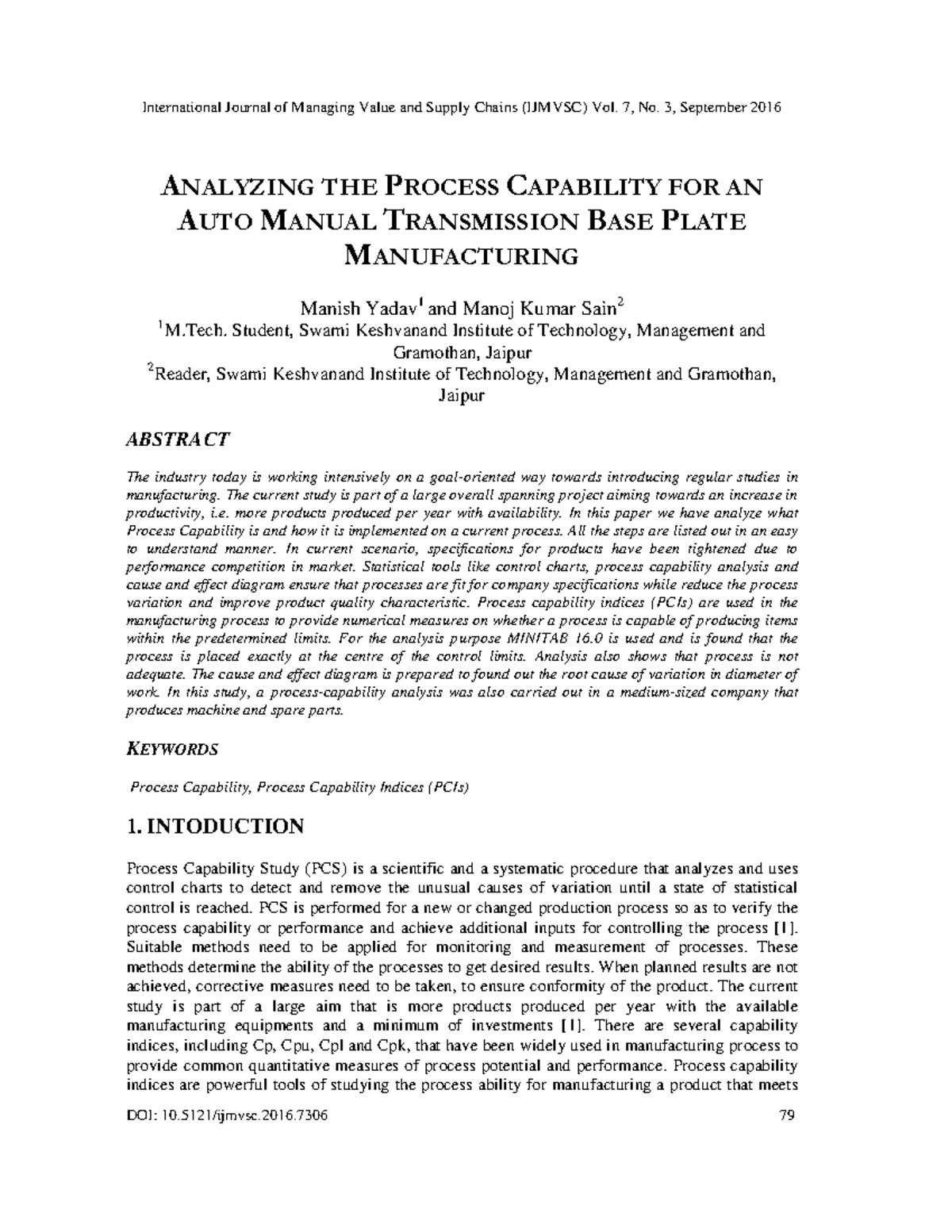 Analyzing the Process Capability for an Auto Manua - DOI: 10.5121 ...