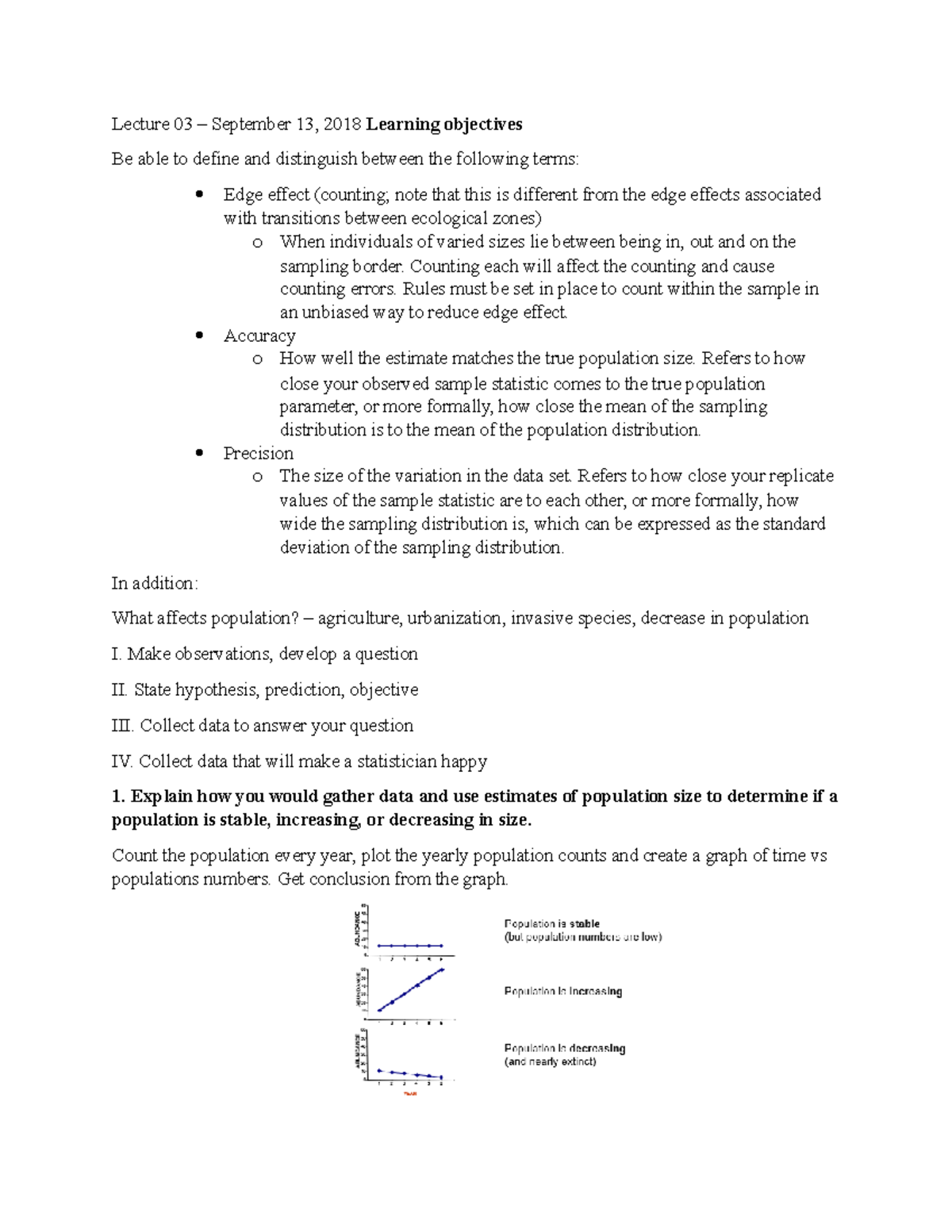 Lecture 3 and Learning Objectives: September 13 - Lecture 03 September ...