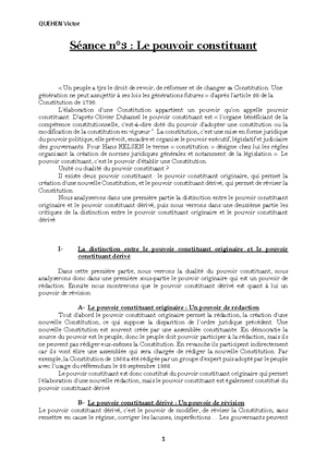 Peut On Limiter Juridiquement Le Pouvoir Constituant ? - Td 3 ...