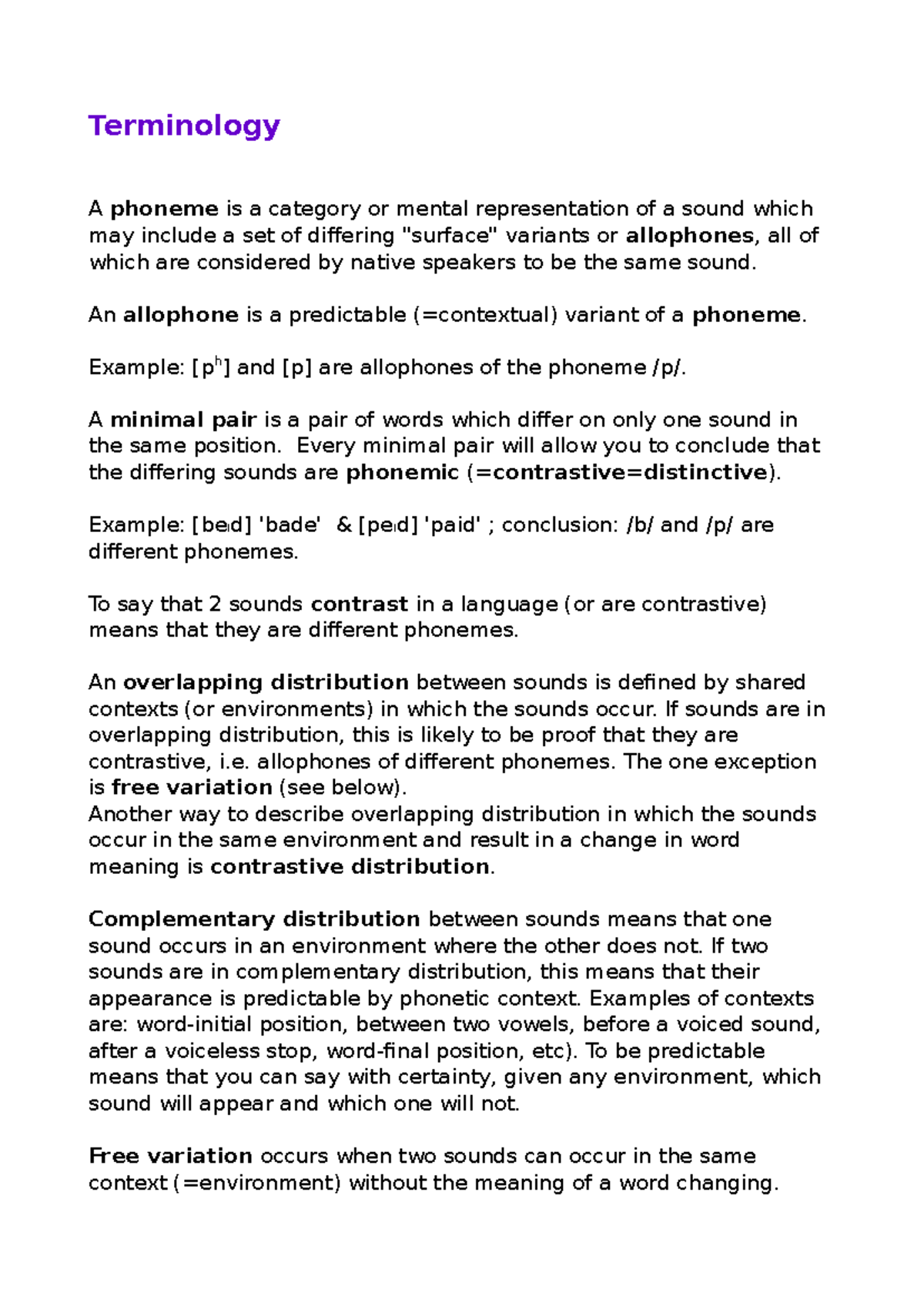 Terminologia linguistica - Terminology A phoneme is a category or ...