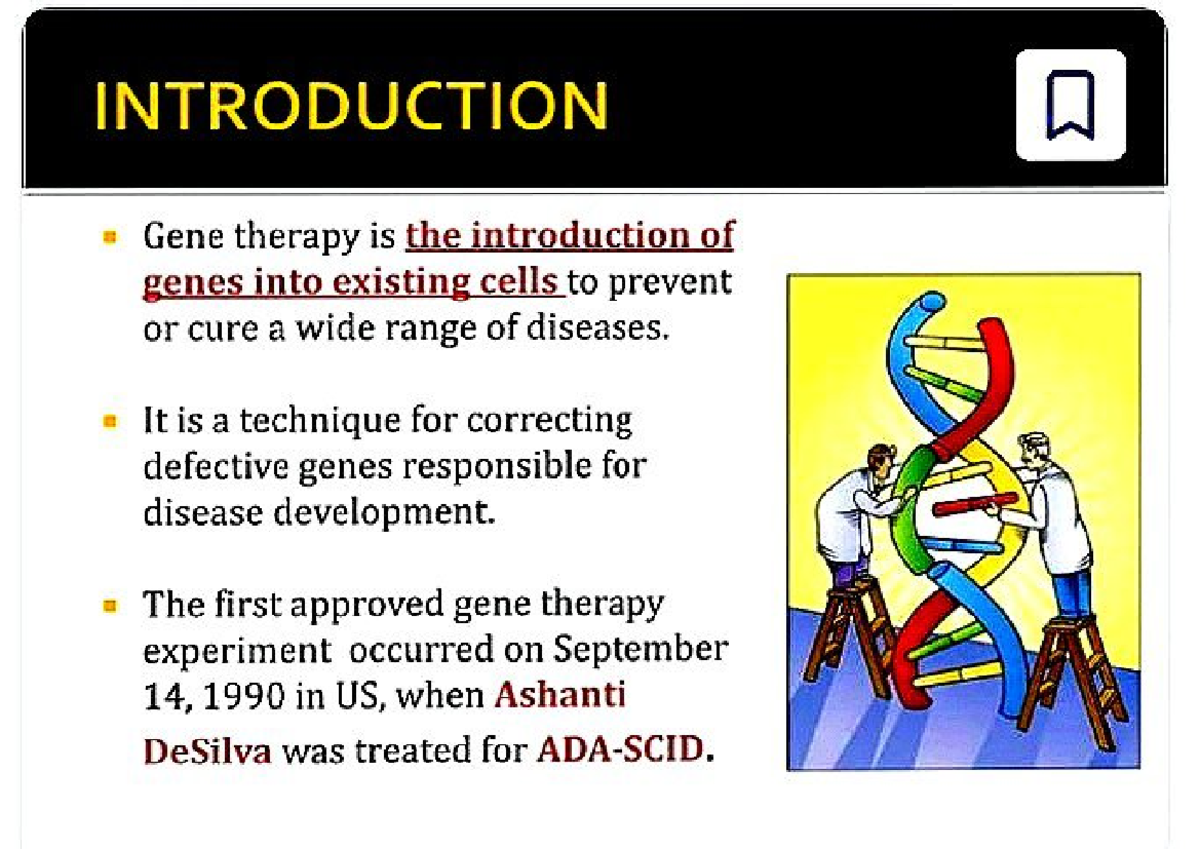 The Principal Of 🧬 therapy - INTRODUCTION Gene therapy is the ...