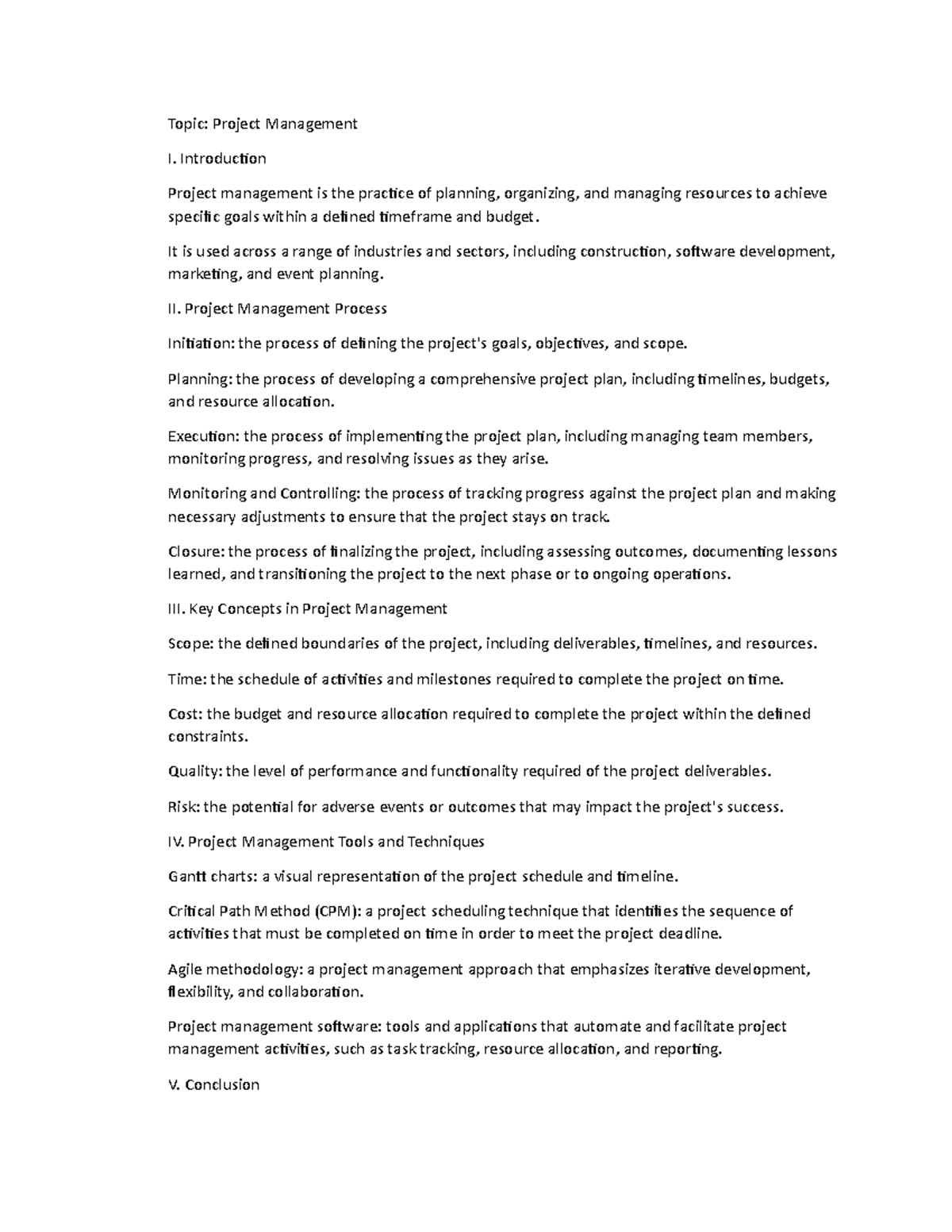 Project Management - Introduction Project management is the practice of ...