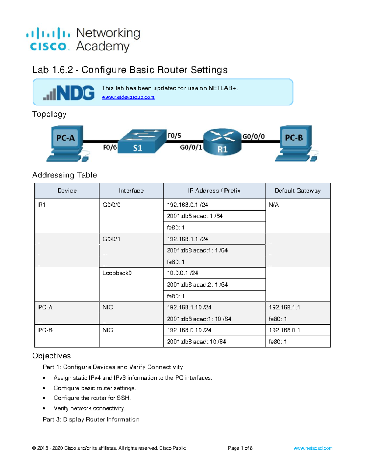 Lab 4.2.8 - Configure Router-on-a-Stick Inter-VLAN Routing - Topology ...