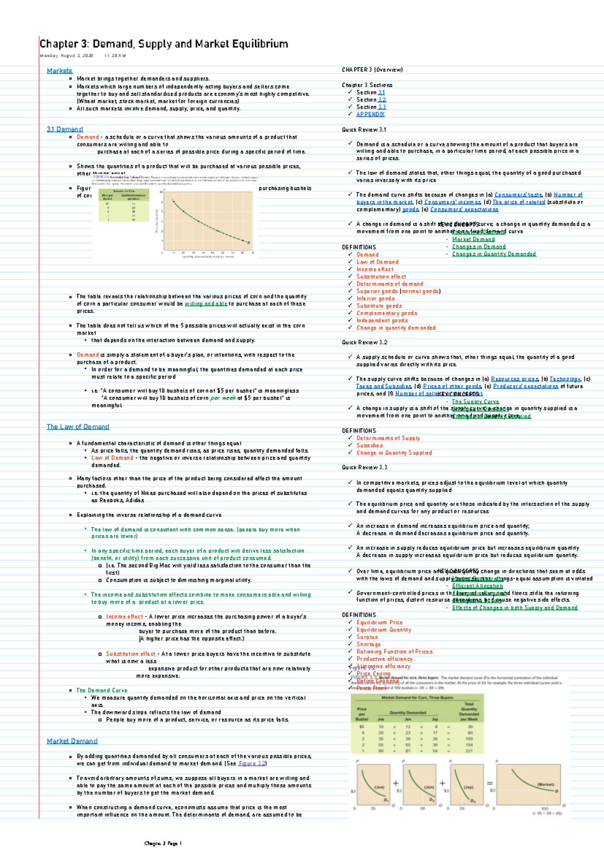 Chapter 3 Demand, Supply and Market Equilibrium - Market brings ...