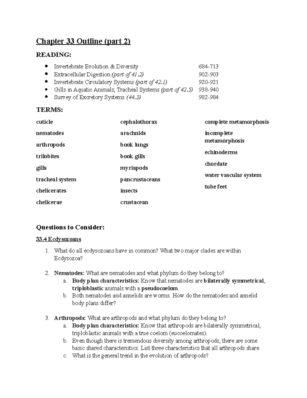 Chapter 33 Outline (part 2) - Chapter 33 Outline (part 2) READING ...