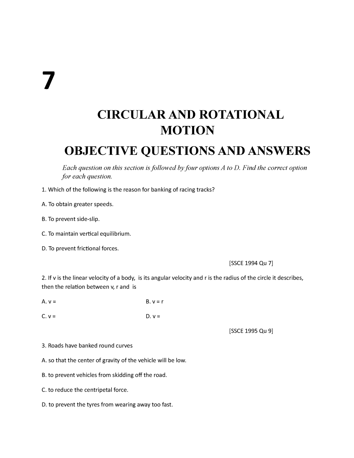 7 Circular AND Rotational Motion - 7 CIRCULAR AND ROTATIONAL MOTION ...