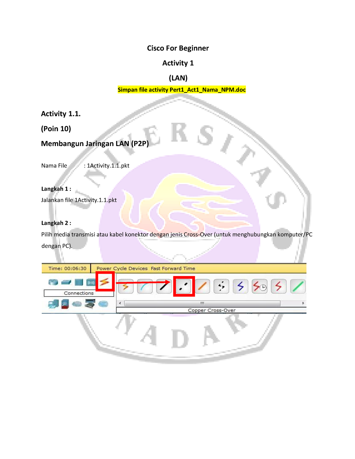 B Cisco Act1 - Cisco For Beginner Activity 1 (LAN) Simpan File Activity ...