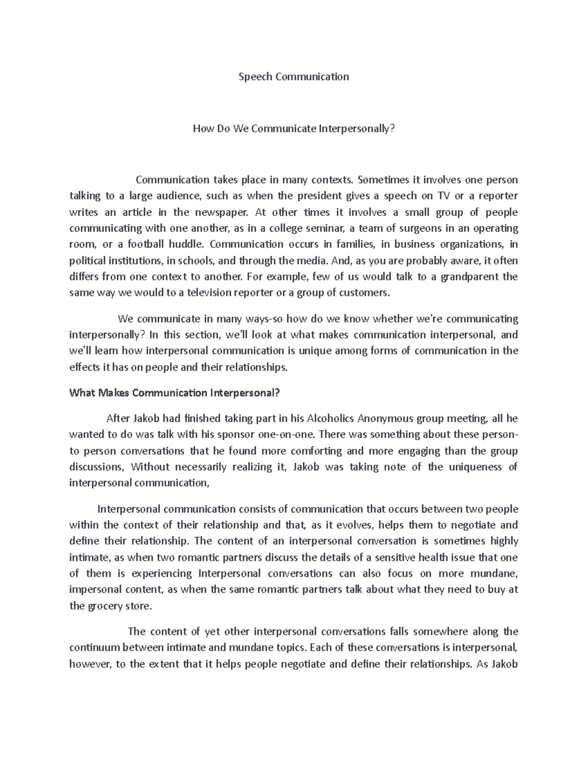 Speech Communications Topics Speech Communication How Do We