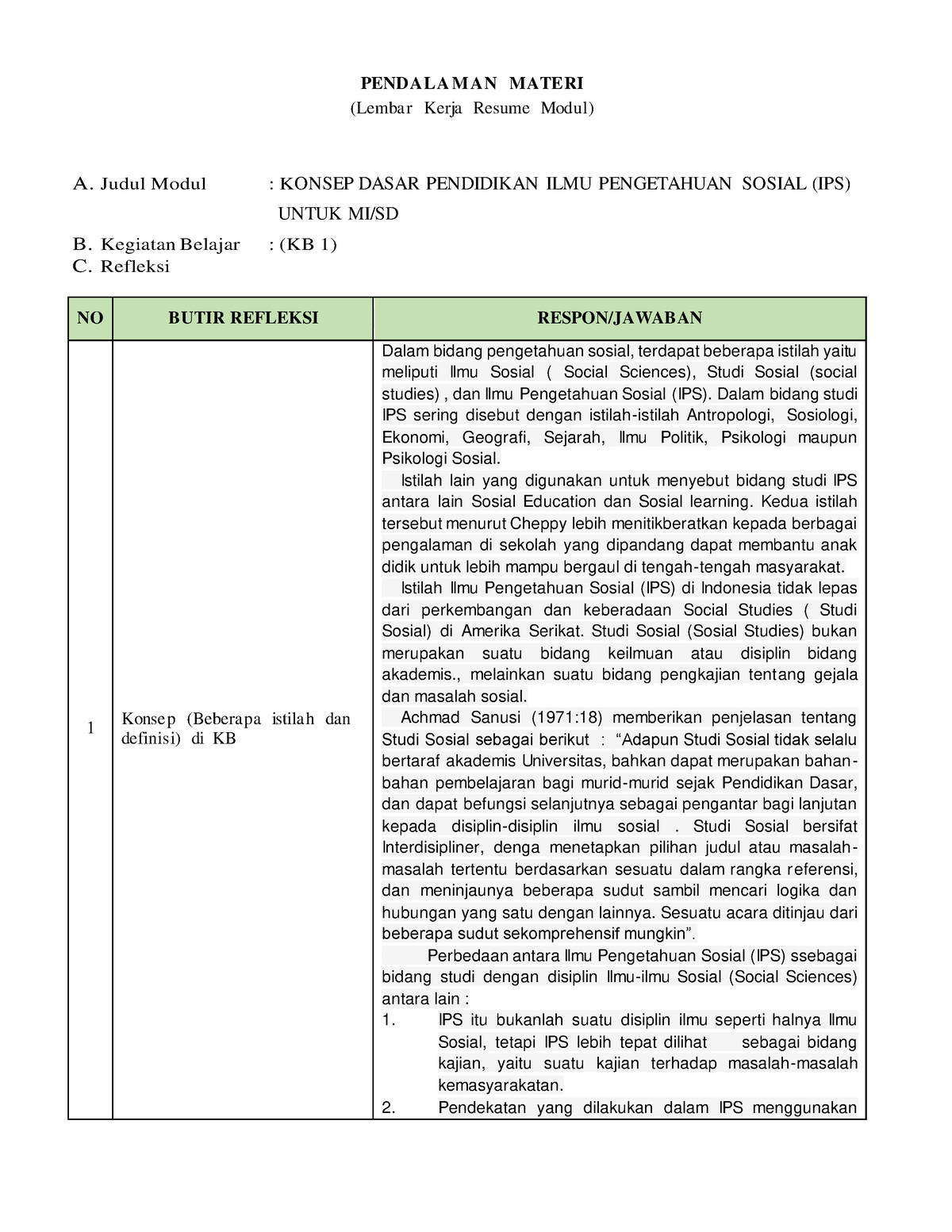 LK- Resume KB. 1 IPS - MODUL - PENDALA M AN MATERI (Lembar Kerja Resume ...