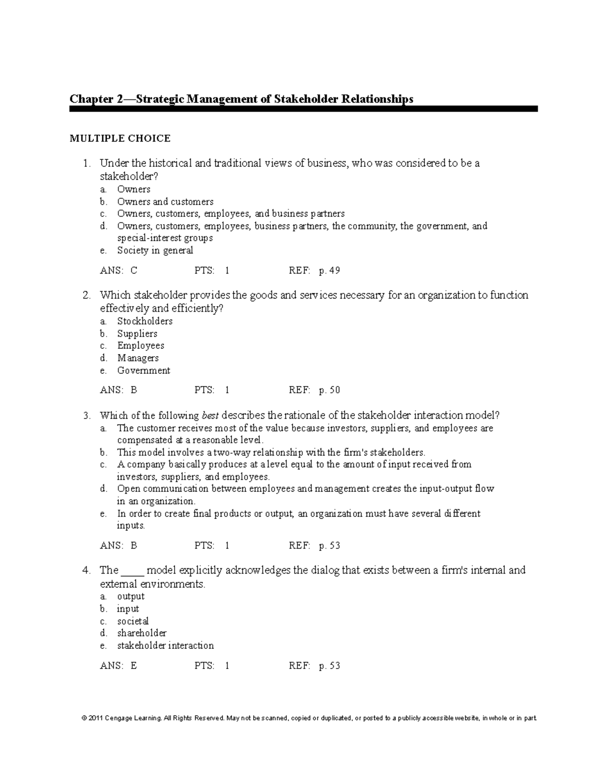 Test Bank For Business And Society 4th Edition By Ferrell - Chapter 2 ...