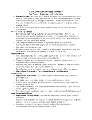 SCMA 331 Chapter 6 Notes - SCMA CHAPTER 6: MANAGING QUALITY Managing ...