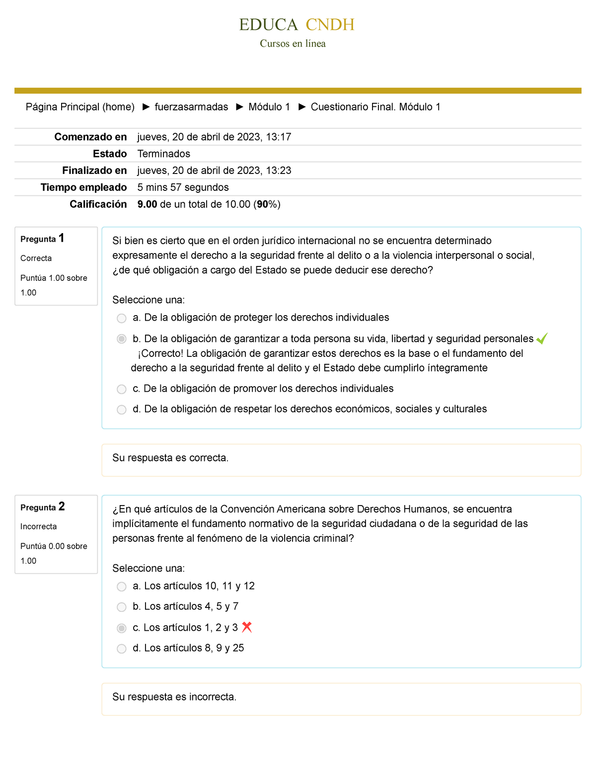 Cuestionario Final. Módulo 1 3 - EDUCA CNDH Cursos En Línea Página ...