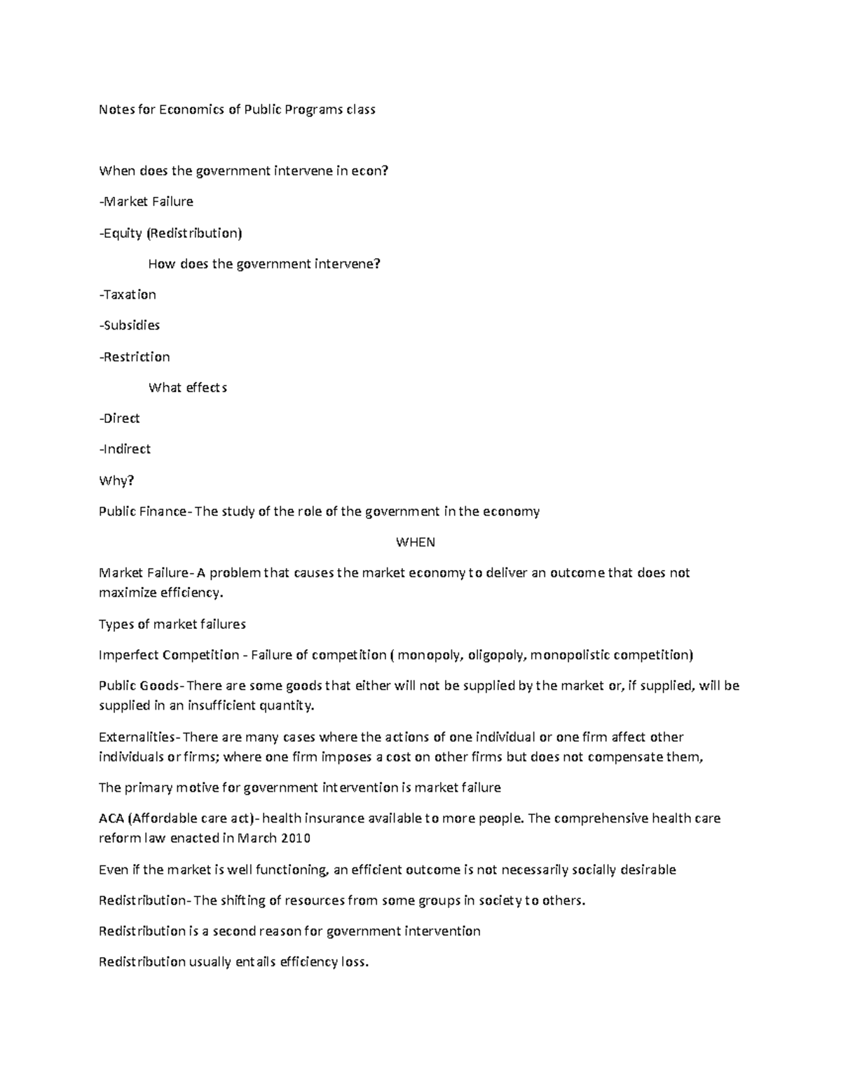 Document 50 - Class notes - Notes for Economics of Public Programs ...