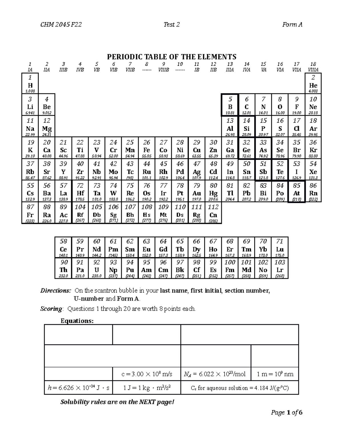 FILE 4332 - PERIODIC TABLE OF THE ELEMENTS 1 IA 2 IIA 3 IIIB 4 IVB 5 VB ...