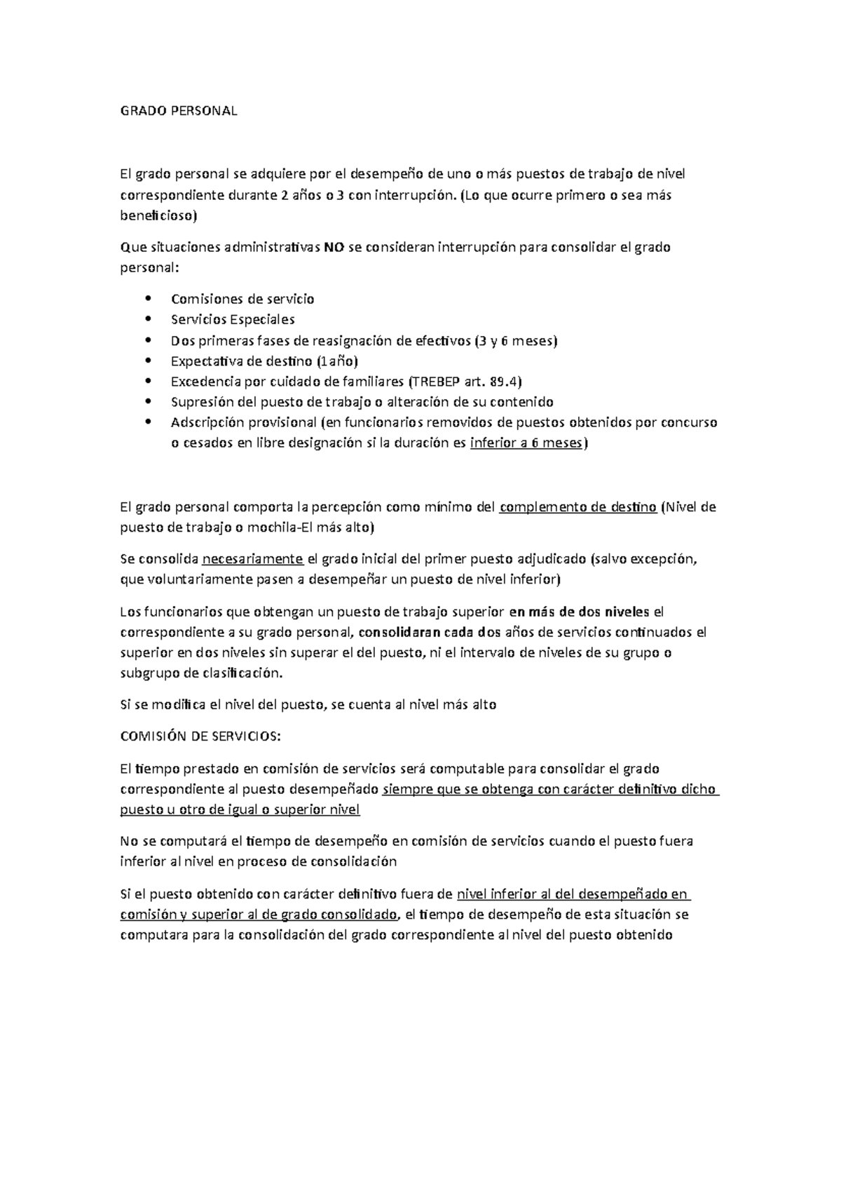 Grado Personal Esquema Resumen - GRADO PERSONAL El grado personal se ...