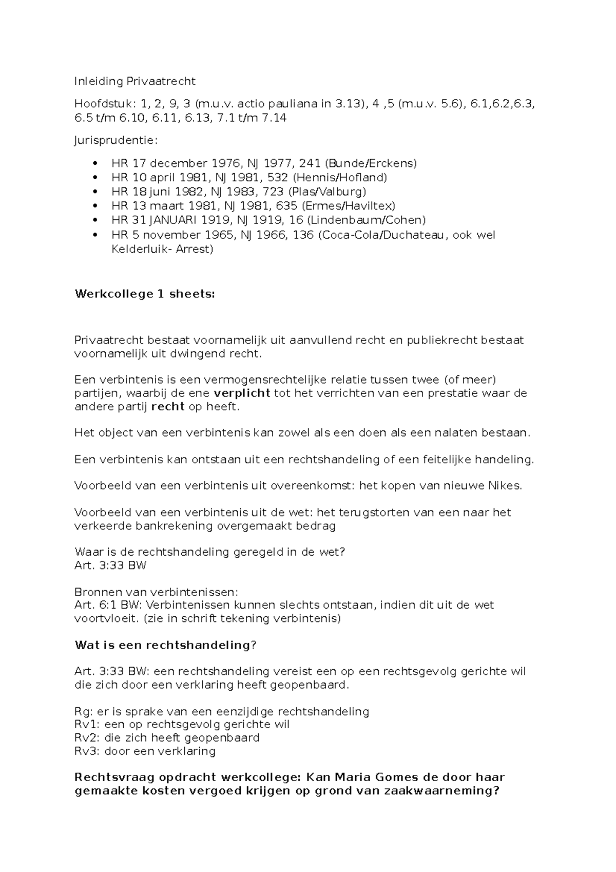 Document 16 - Samenvatting Inleiding Privaatrecht - Inleiding ...