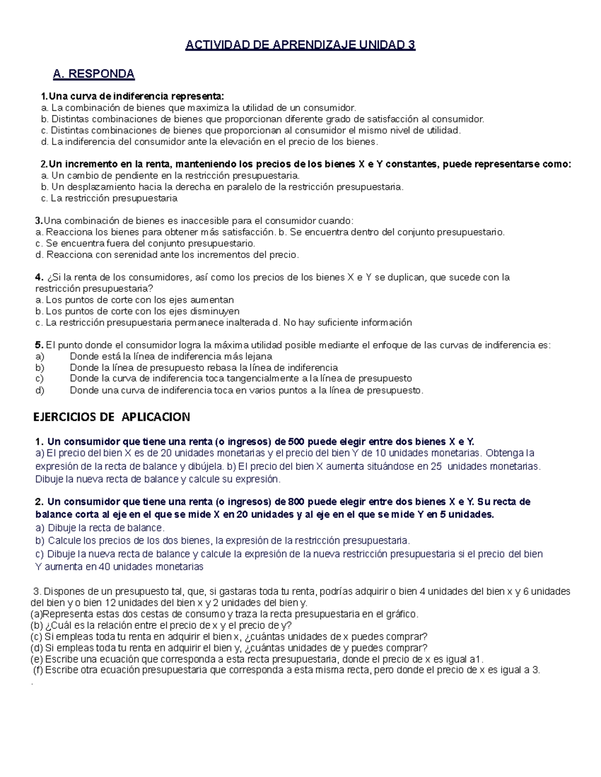 Actividad DE Aprendizaje Unidad 3 - ACTIVIDAD DE APRENDIZAJE UNIDAD 3 A ...