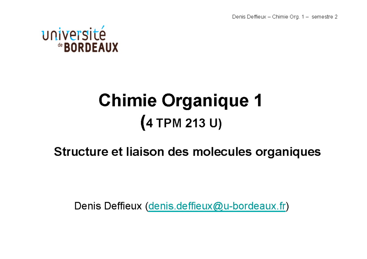 CO1-S2 Partie 2 Fr - Les Alcanes - Chimie Organique 1 (4 TPM 213 U ...