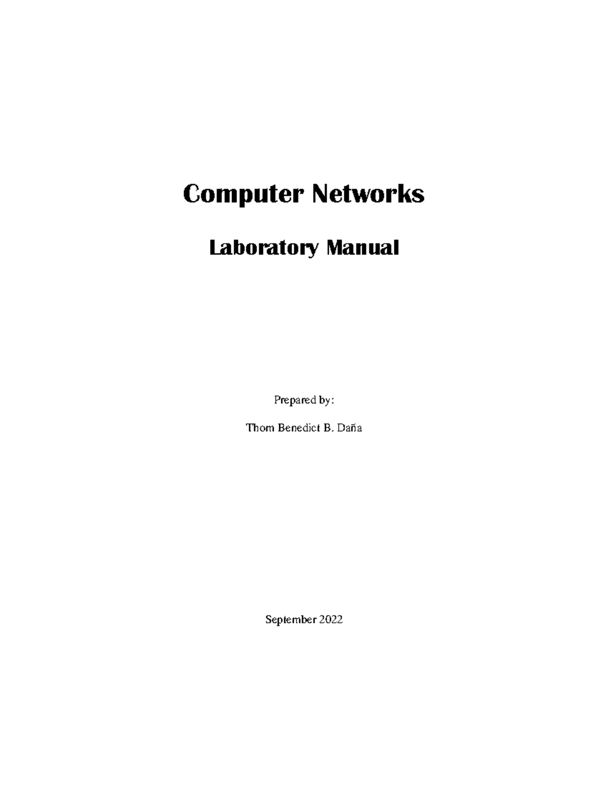 Lab-manual-v - None. - Computer Networks Laboratory Manual Prepared By 