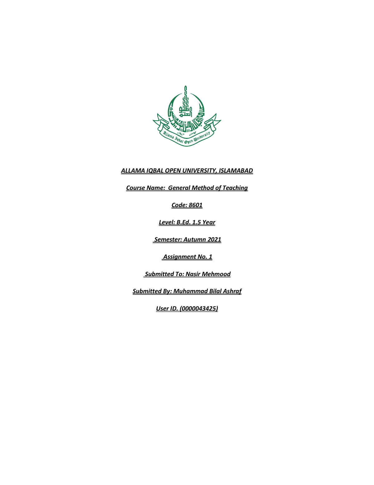 allama iqbal open university solved assignment code 1431