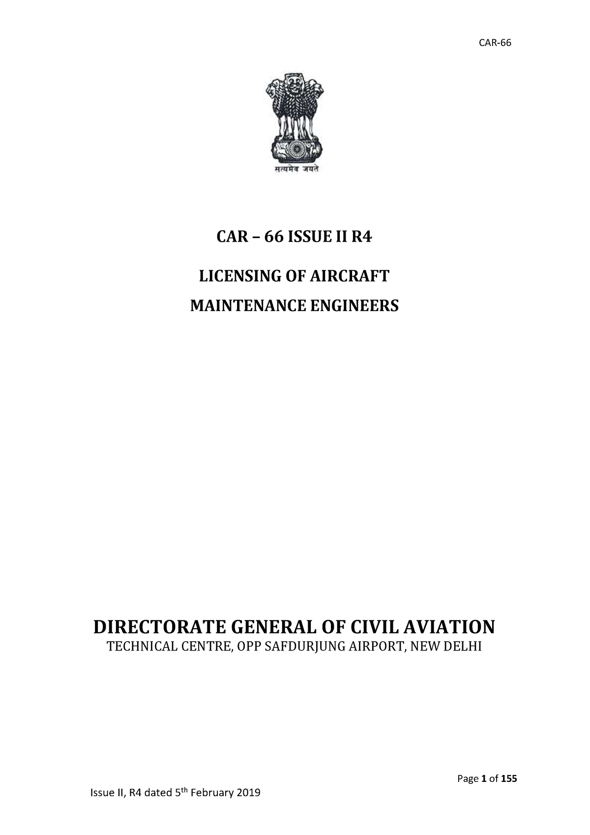 CAR 66 civil aviation Page 1 of 155 CAR 66 ISSUE II R