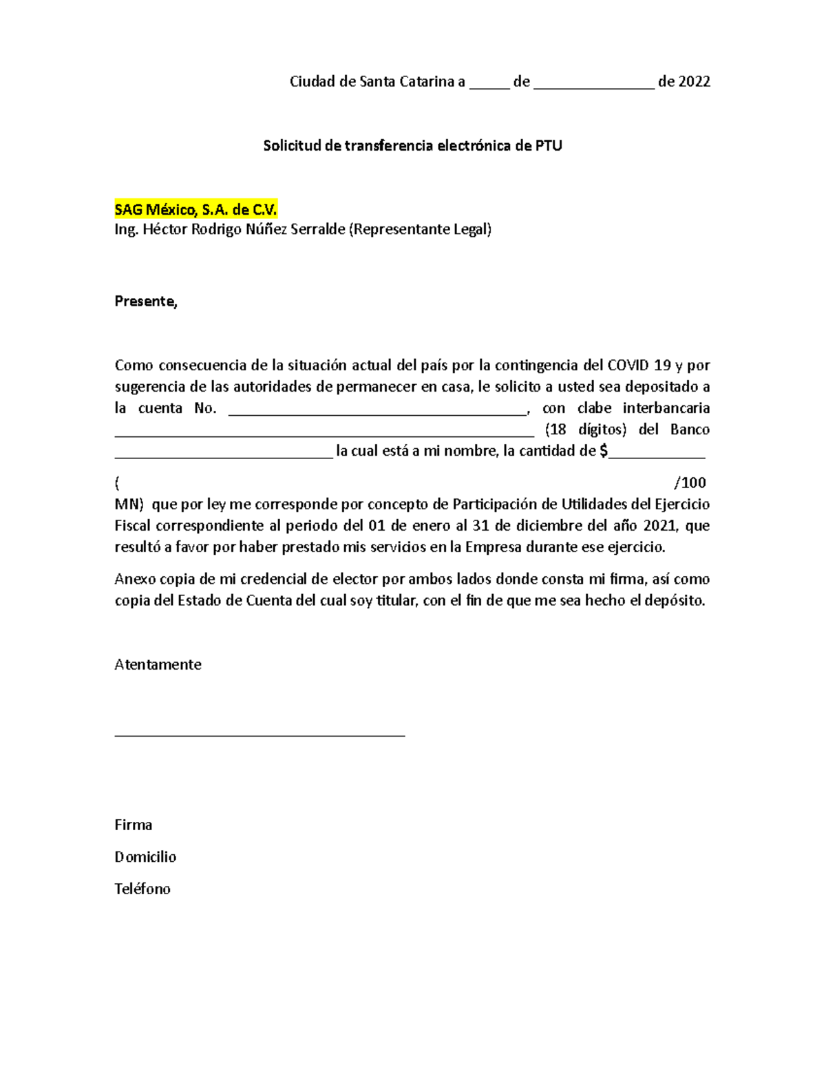 Carta para solicitar ptu image to u