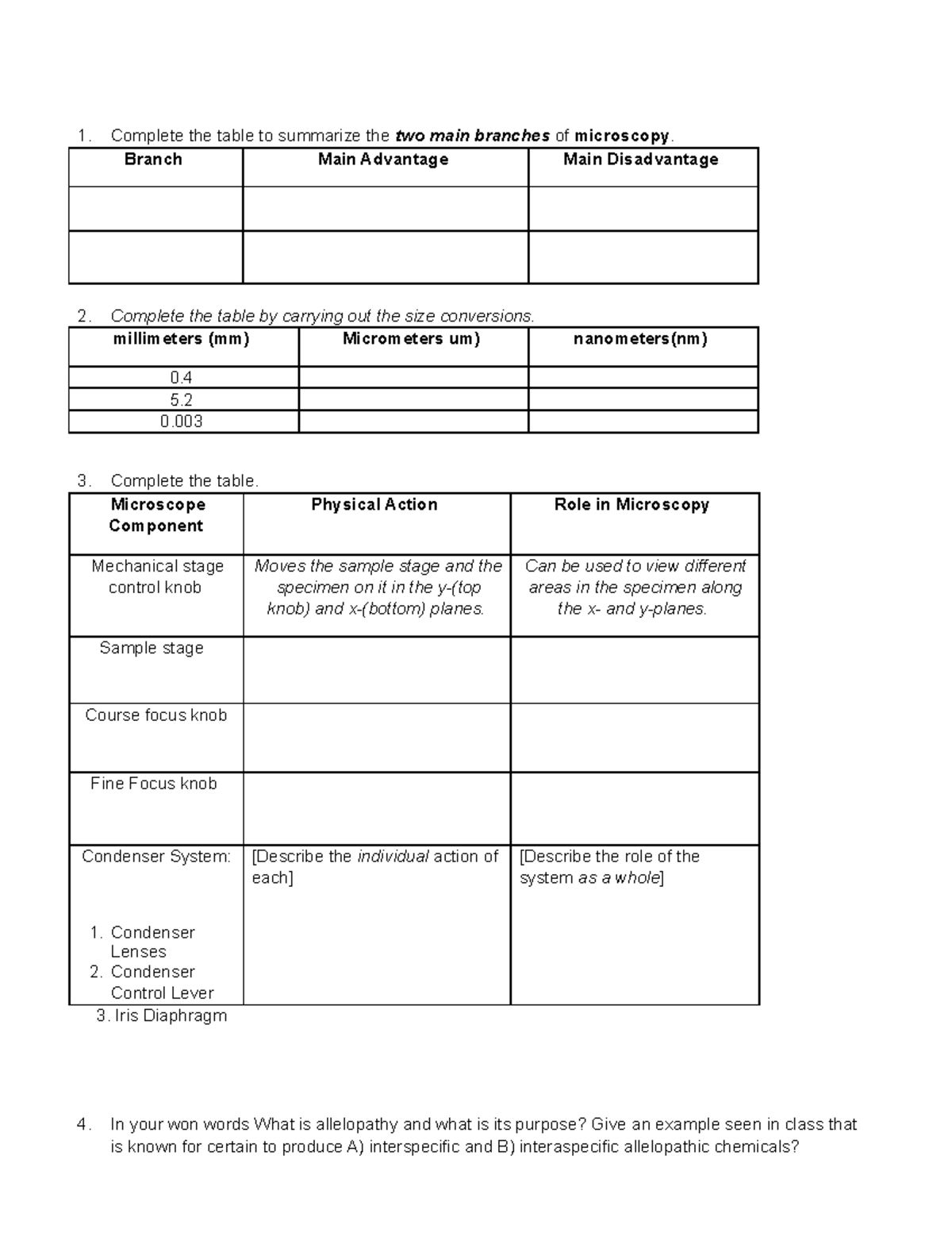 52 - practice test 2 - Complete the table to summarize the two main ...