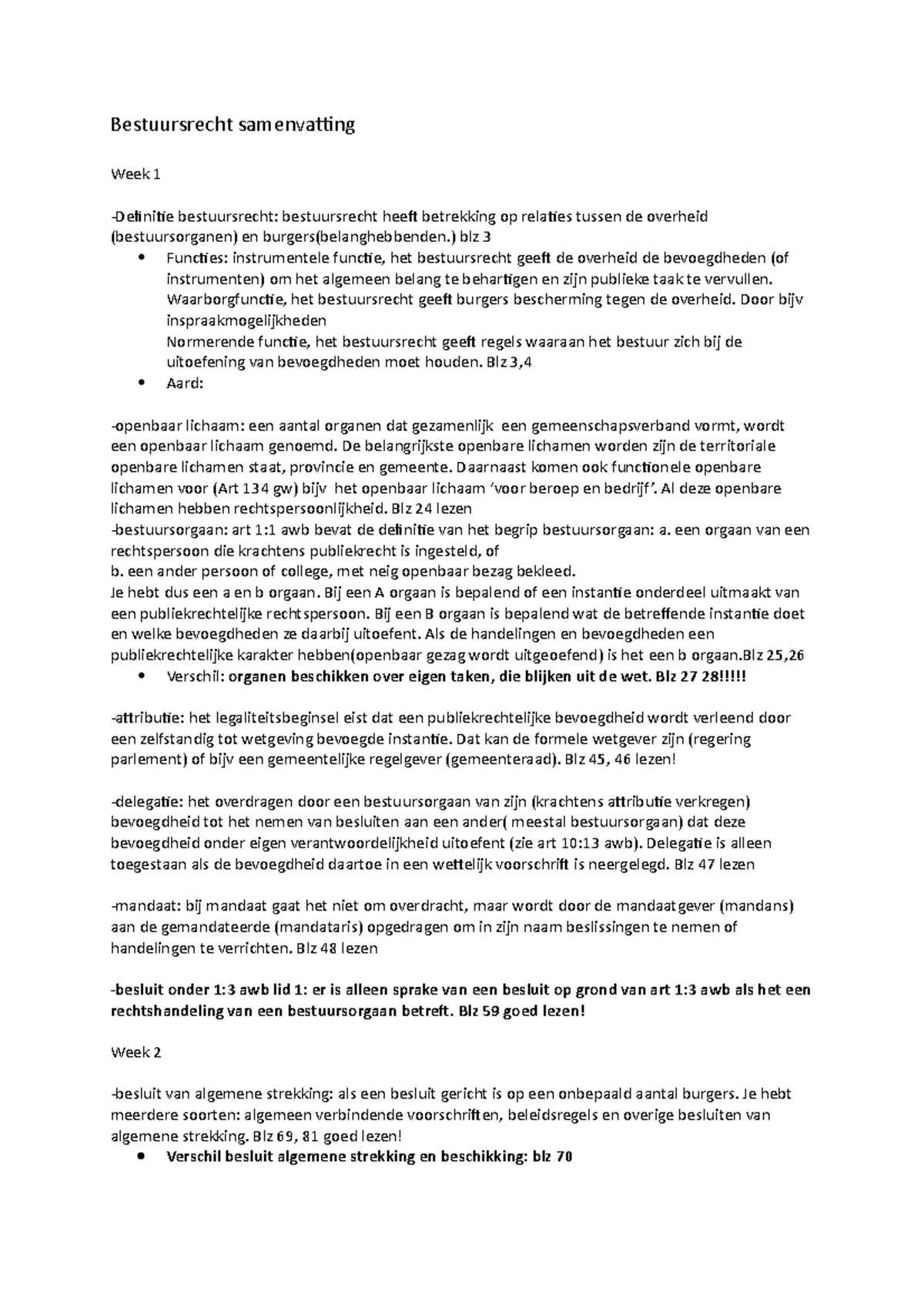 Bestuursrecht Samenvatting - Bestuursrecht Samenvatting Week 1 ...