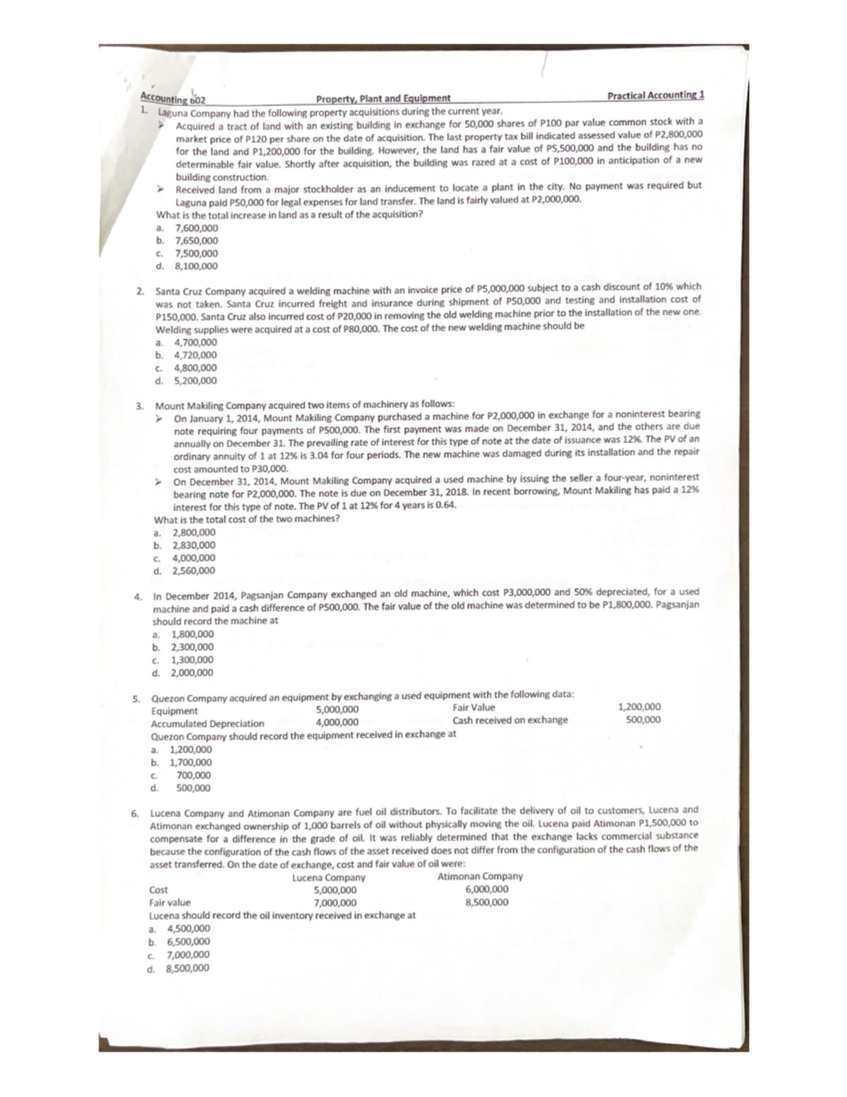 FAR Pre review material (questions with solutions) - Bachelor of ...