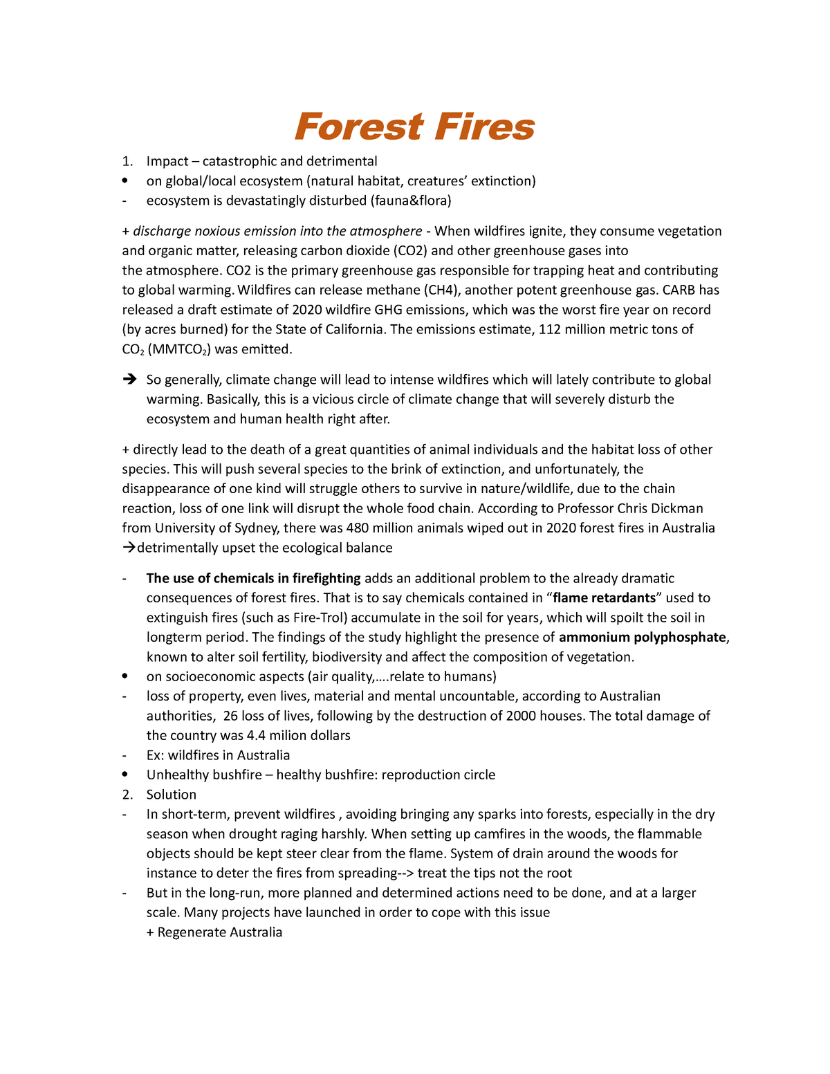 Forest Fires - Tacn Thuyết Trình - Forest Fires Impact – Catastrophic ...